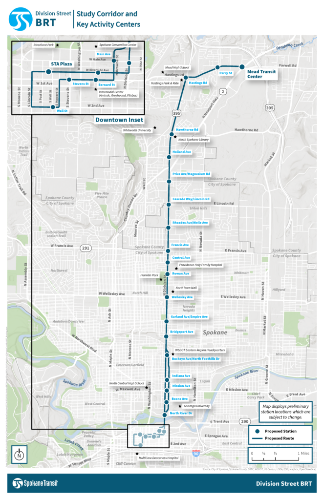 Map that shows the Division BRT Refined LPA.