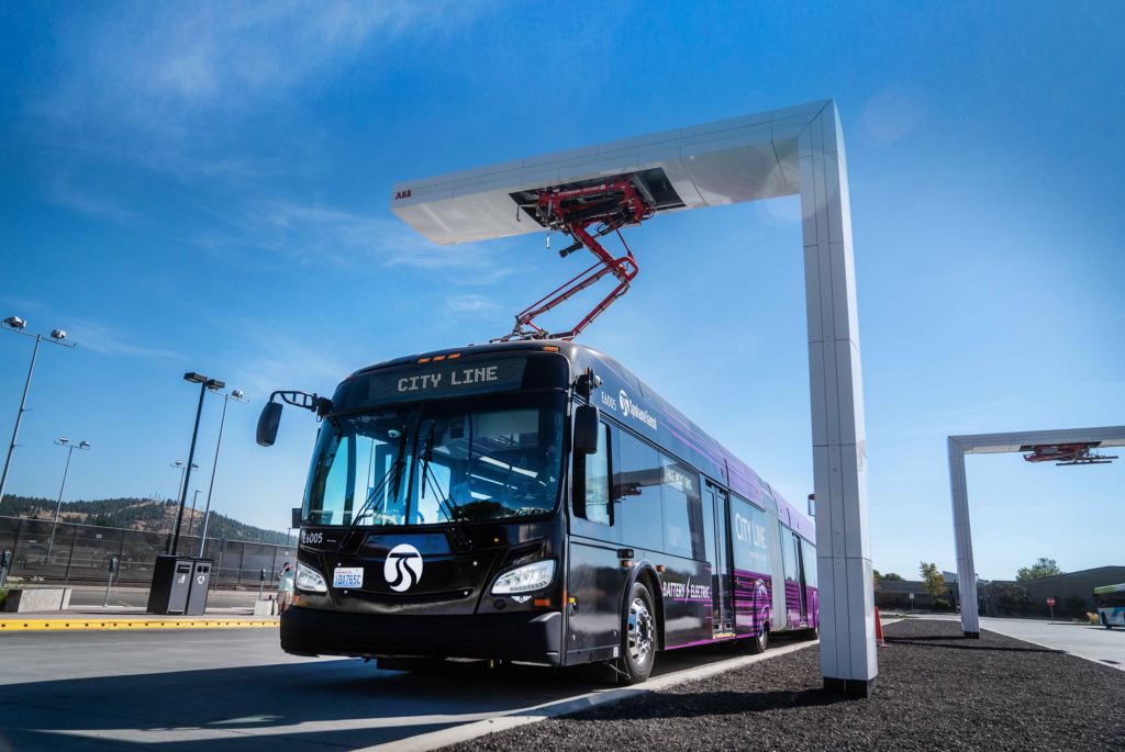 City Line Bus at In-Route Charging Station