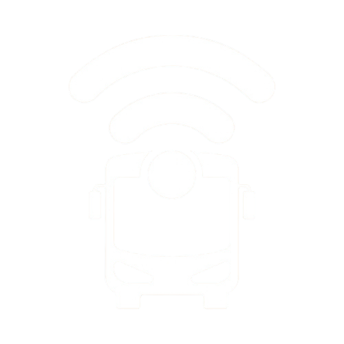 Bus icon with GPS signal above it.
