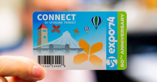 a close-up of a special edition connect card with a design that pays homage to expo 74.