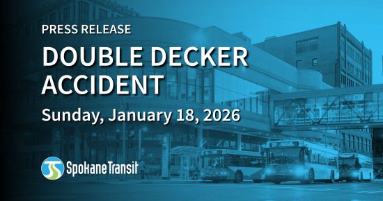 Spokane Transit press release on double decker bus accident, dated January 18, 2026.